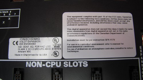 GE Fanuc IC693CHS398G 90-30 PLC 5-Slot Expansion Backplane EMI Enhanced - Picture 3 of 3
