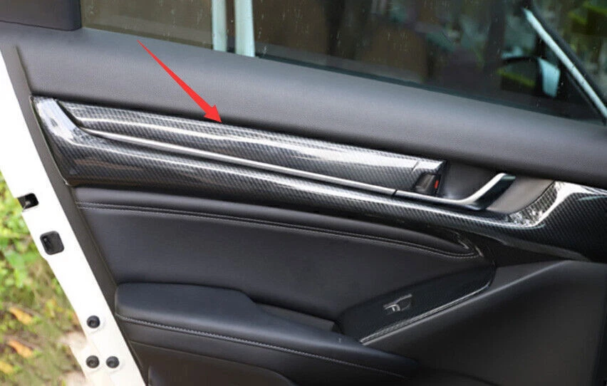 For Honda Accord 2018-22 Carbon Fiber interior Door Armrest Panel Strips Trim 4P Foto 3 de 4