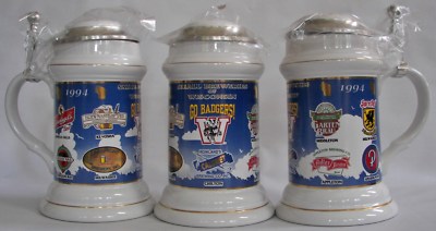 Stevens Point Brewery 1994 Small Breweris of Wis. UW Bucky Badger beer stein