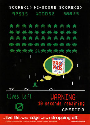 Pro Plus ''Space Invaders'' 1998 Zeitschriftenanzeige #5386
