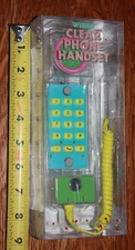 Target Bullseye Playground Wired Clear Phone Handset NEW Dorm retro pink yellow
