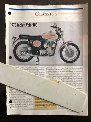 1970 INDIAN VELO 500 ARTICLE