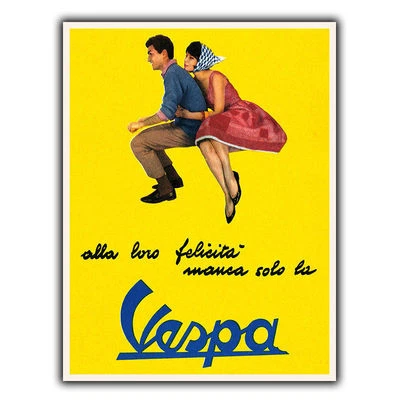 VESPA Bicicletas Italianas Vintage Retro Antiguo Anuncio METAL PARED SIGNO PLACA impresión de póster