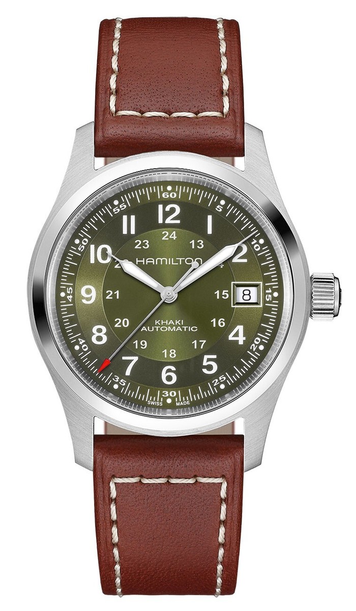NEW HAMILTON KHAKI FIELD AUTOMATIC H-10 MOVEMENT GREEN DIAL 38MM