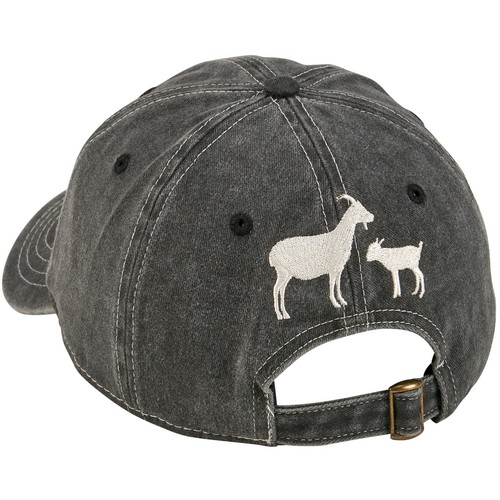 Stonewashed Adjustable Cotton Farmhouse Baseball Cap - Goats Make Me Happy NEW - Picture 2 of 4