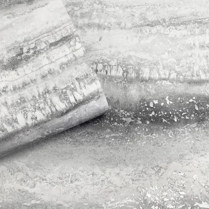 Papel pintado Muriva Semper vertical mármol plateado metálico 189501 Foto 2 de 4