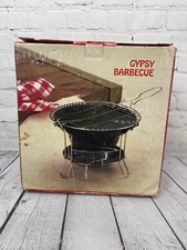 Gypsy Barbecue Outdoor Charcoal Grill Model BT6-4 Korea 3 lbs w/ Carry Bag VGC!