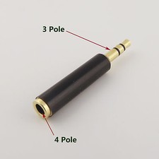 10x 3.5mm Stereo 3Pole Male to 1/8" 4 Pole 3 Ring Female Audio Adapter Converter