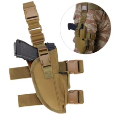 Tactical Adjustable Drop Leg Holster Right Hand Handgun Holster with Mag Holder