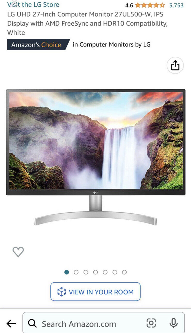 LG UHD 27-inch computer Monitor 27UL500-W, IPS Display And AMD