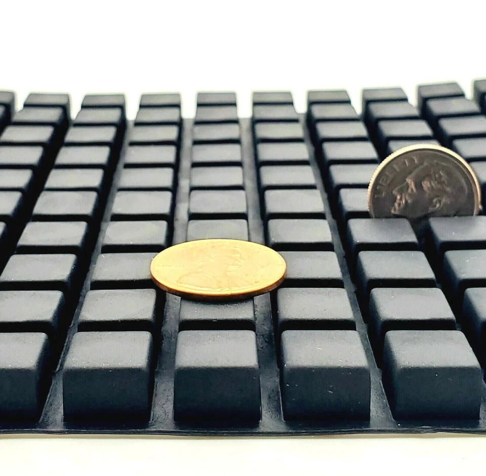 Palo cuadrado de 1/4" de alto x 3/8" en pies de goma para electrónica almohadilla adhesiva con respaldo Foto 2 de 4