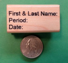 Student Paper ID, Teacher's Wood Mounted Rubber Stamp
