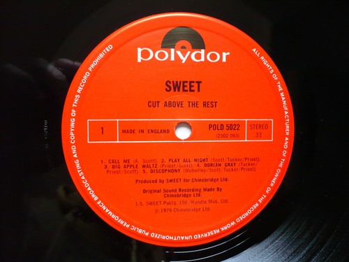 Sweet Cut Above The Rest Vinyl UK 1979 Polydor 1st Press A1/B3 LP EXC - Bild 2 von 13