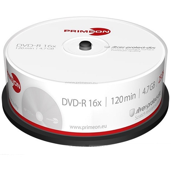 400 PRIMEON DVD+R 4.7GB 120 Minuti 16X Cake Box dvd r +R +1 CD Verbatim 2761223