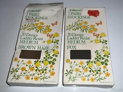 Vintage St. Michael Strümpfe drei Paar in zwei Packungen. Mittelgroß