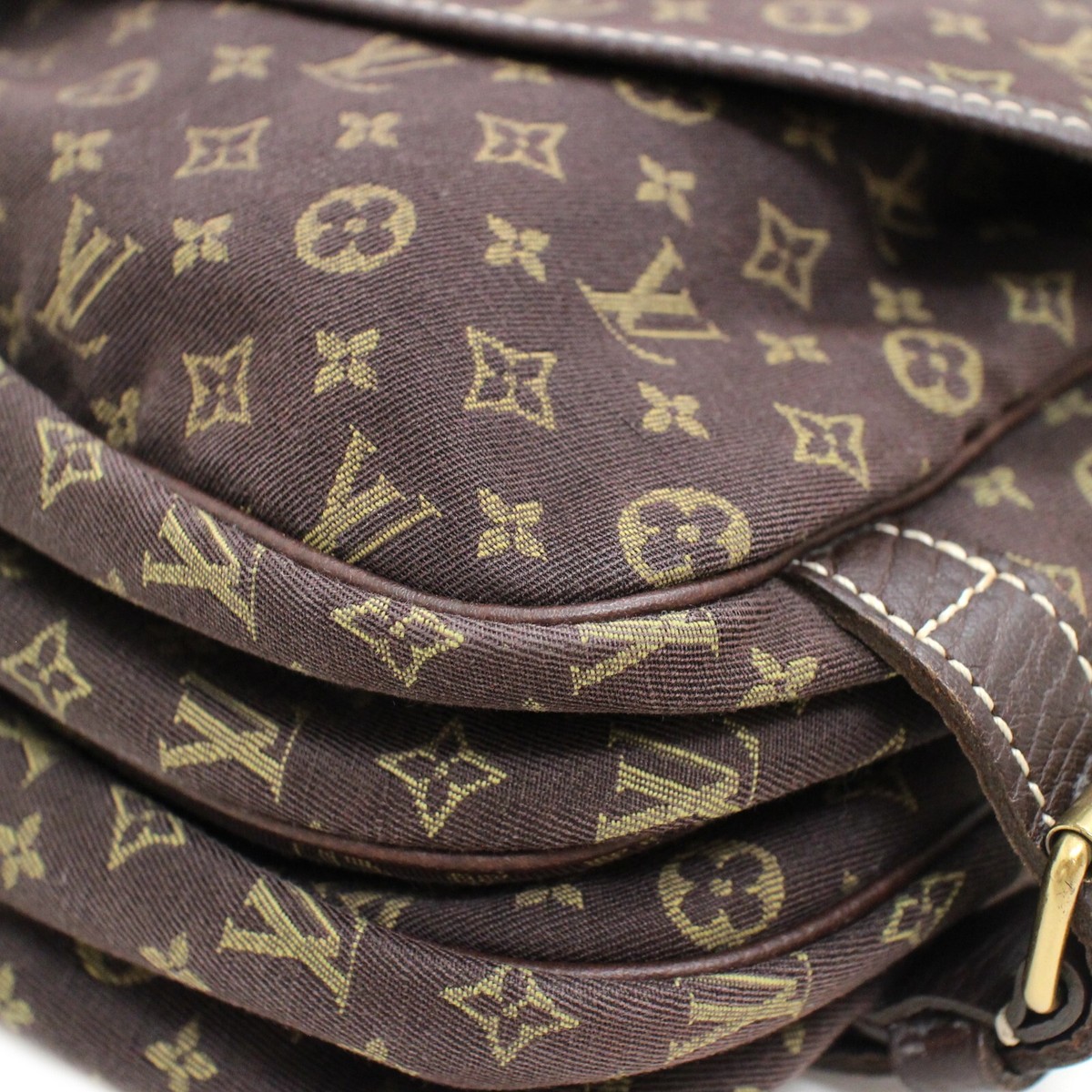LOUIS VUITTON Monogram Mini Lin Saumur 30 Brown Shoulder Bag LOUIS VUITTON Monogram Mini Lin Saumur 30 Brown Shoulder Bag