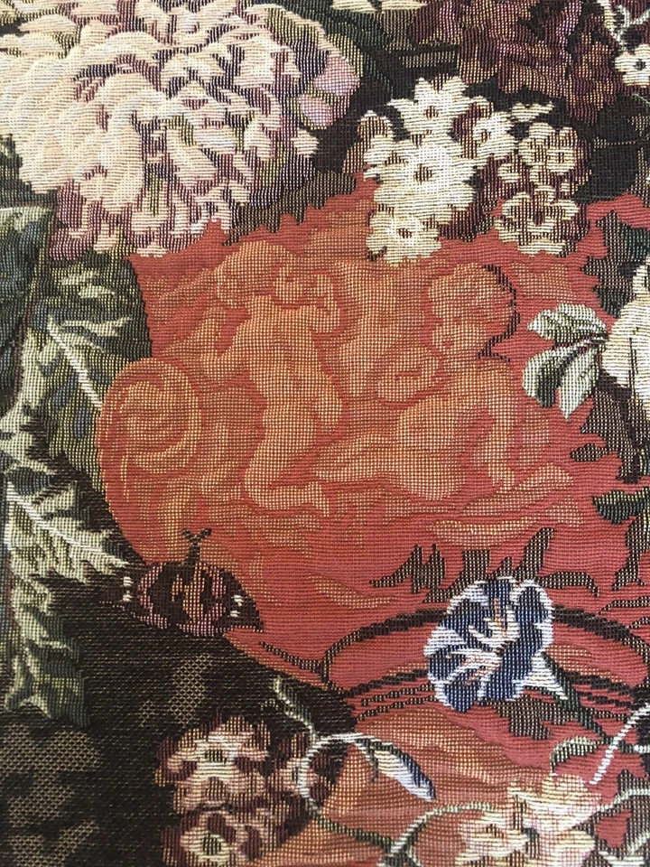 Tapestry Wall Hanging Floral Still Life 80s grandmacore Decor Corona Textile Art - Image 4 of 4