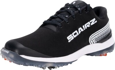 NEW SQAIRZ Bold Men's Athletic Golf Shoes Replaceable Spikes Size Black  Whit