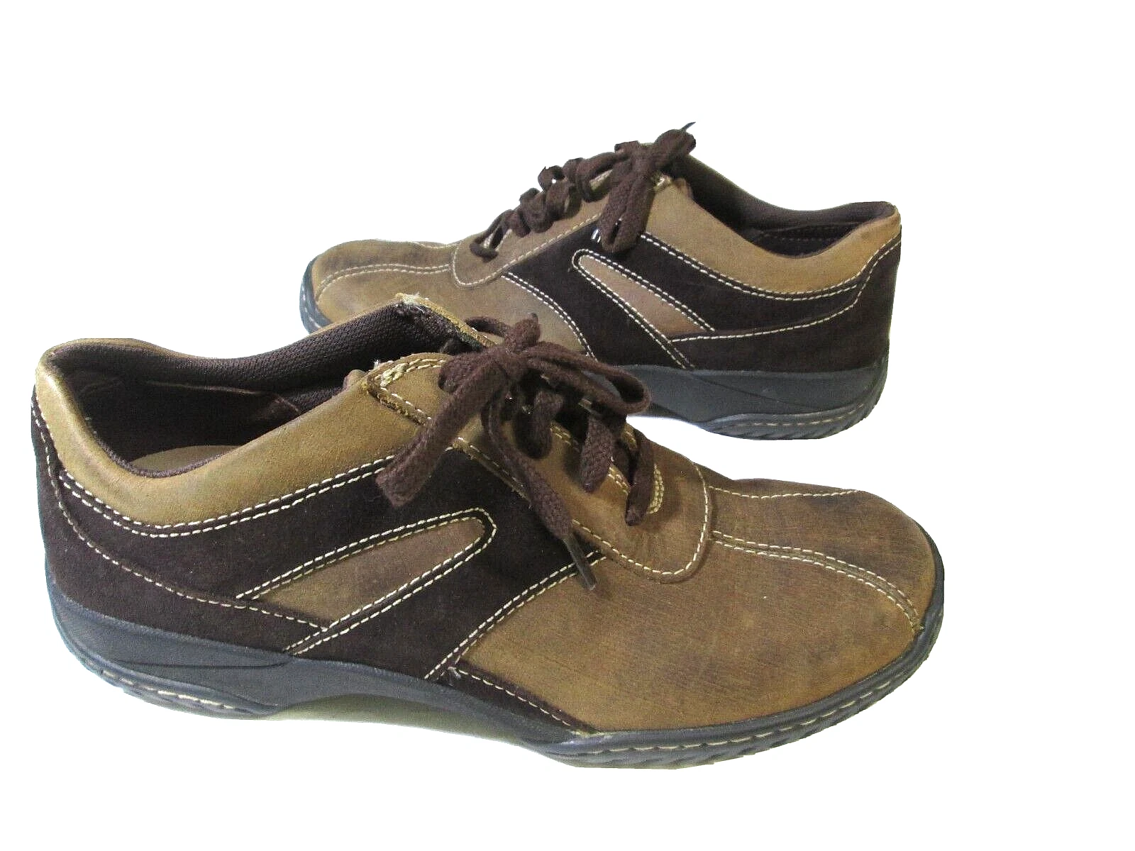 Scarpe donna Clarks Collection ammortizzate morbide stringate in pelle marrone misura 6 5M B6