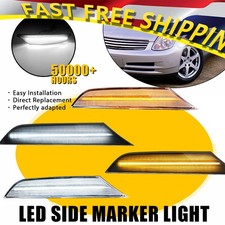 Smoke/Clear Bumper Front Side LED Marker Lights For 03-06 G35 Infiniti Sedan 4D