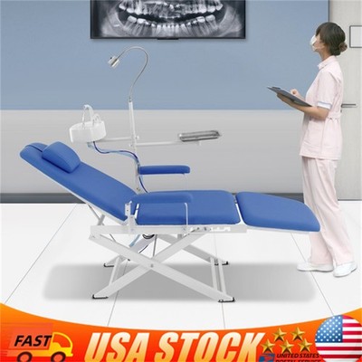 Portable Dental Mobile Folding Chair Air Turbine Unit + Rechargeable LED Light