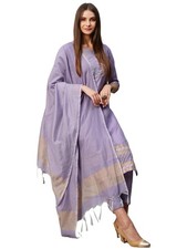 GoSriKi Women's Cotton Blend Printed Straight Kurta with Pant Dupatta