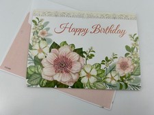 Happy Birthday Greeting Card Floral Design Nicole Tamarin USA Made