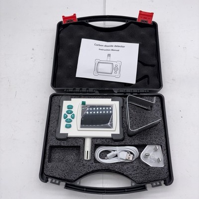 CO2 Luftqualitätsmonitor PEPDRO 0-9999ppm Temperatur Luftfeuchtigkeit Messgerät Gehäuse Ladegerät