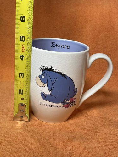 Disney HMK Peek-a-Boo Eeyore "Oh Bother" White Coffee Mug Cup Purple Inside G - Bild 11 von 12
