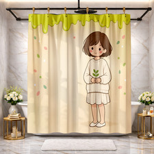 Moonlight Forest Scene Shower Curtain 72x72 Fabric Waterproof