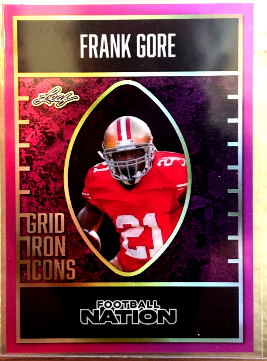 Frank Gore 49ers Leaf Football Nation Gridiron Icons 1/1 Proof RB