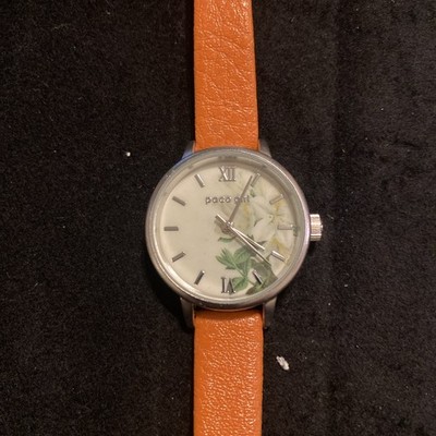 Paco Girl Watch, New, Floral Design With Red Strap