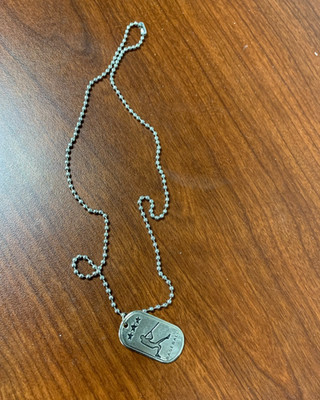 Silver Dog Tag Necklace with Star Design