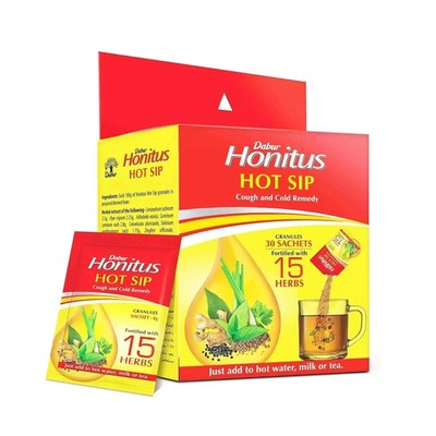 Dabur Honitus Hot Sip (Pack of 30 Sachets) 100% Ayurvedic Kadha