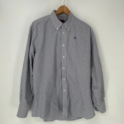 Robe Di Kappa Shirt Mens 2XL Blue Striped Cotton Button Down Long Sleeve