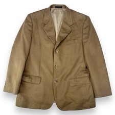 Norm Thompson Blazer Mens 42R Sport Coat Jacket Polyester Faux Suede Brown
