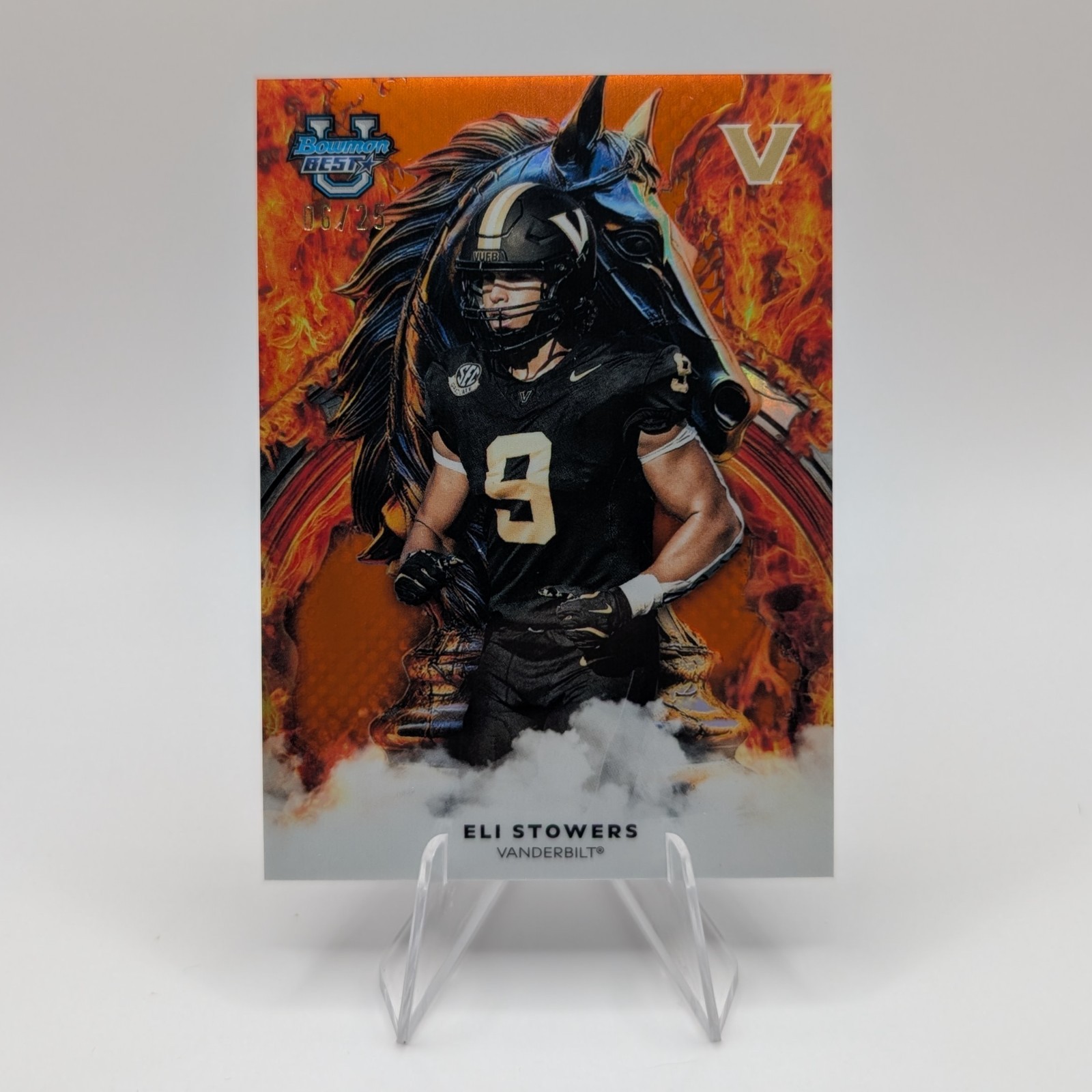 2025 Bowman's Best University - Workhorse Eli Stowers #W-12 Orange Refractor /25