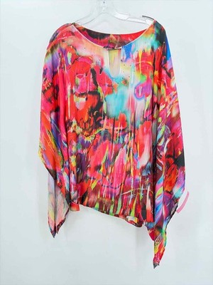 Pre-Owned B.L.E.U. Red Size Large Blouse