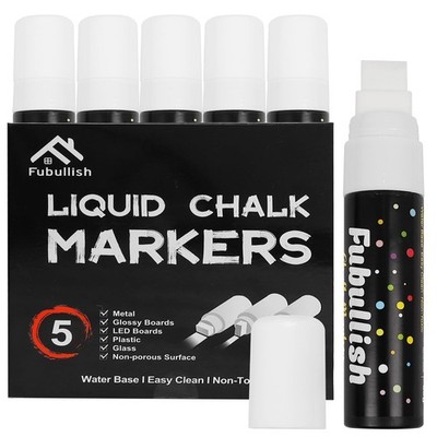 Window Chalk Markers for Cars 5 Pack Washable,White Paint Jumbo Liquid Chalk ...