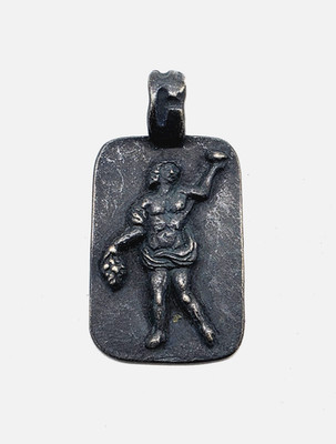 Ancient Greek Roman Silver Pendant Dionysus Bacchus God of Wine Artifact