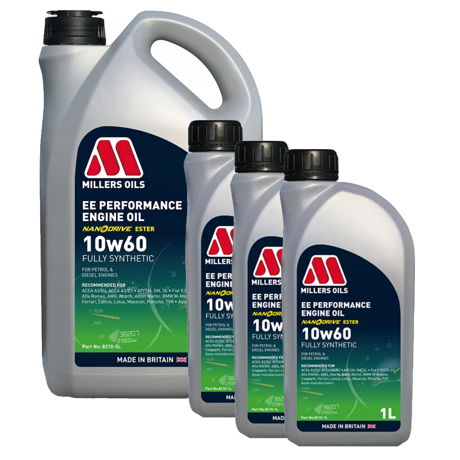 Millers Oils EE Performance 10W60 Fully Synthetic Engine Oil ACEA A3/B4 8L
