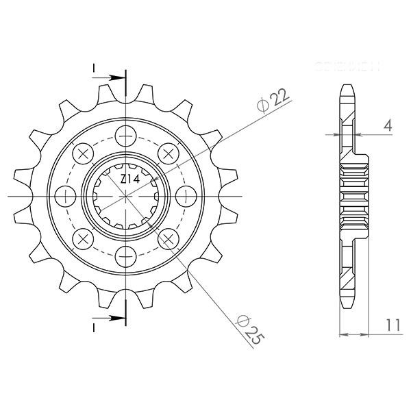 Ritzel P520 - Z14 (DIS.00514) Aprilia 450 Mxv 08/14-image