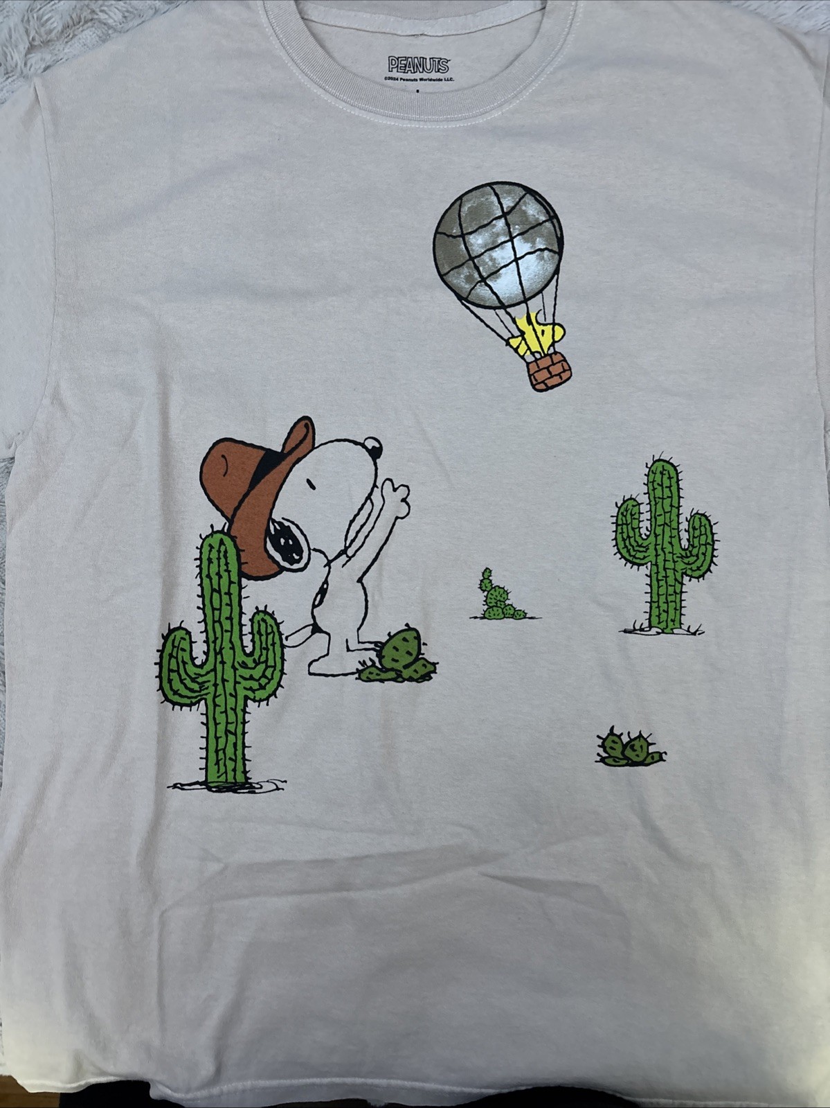 Snoopy Western Style Peanut Box Lunch Tee in Size Large