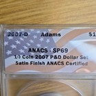 2007-D John Adams Presidential $1 Dollar ANACS SP69 Satin Finish Uncirculated — photo 4