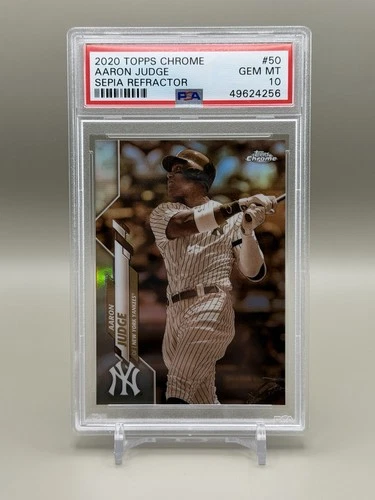 Topps Chrome 2020 Aaron Judge #50 Sepia Refractor New York Yankees PSA 10