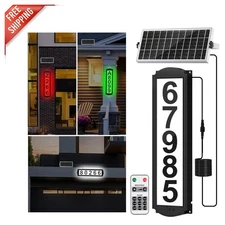 Elegant Solar House Numbers with Detachable Panel LED Address Sign for Outdoors