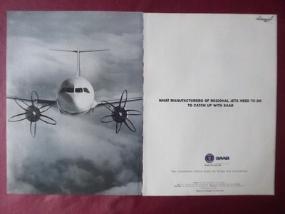 6/1997 PUB FLUGZEUG SAAB FAIRCHILD 340 CROSSAIR SAAB 2000 ORIGINAL ANZEIGE