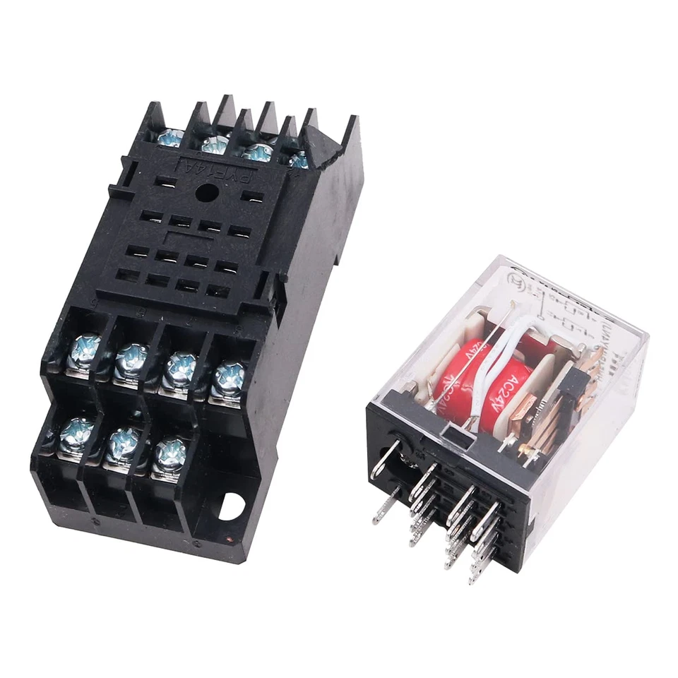 2 Mini Relés De CA De 24 V, Interruptor Electromagnético, Relé DPDT De 8 Pines,  - Imagen 4 de 4