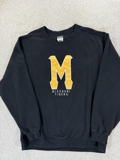 Missouri Tigers Stitched Logo Campus Crew Sweatshirt Men's Large Black