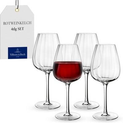 Rose Garden Rotweinglas Set 4teilig 200 ml Klar, Spülmaschinenfest, Rotweink...